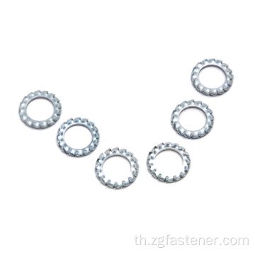 ชุบสังกะสี DIN6797 Internal Teeth Washers Serrated Lock Lock